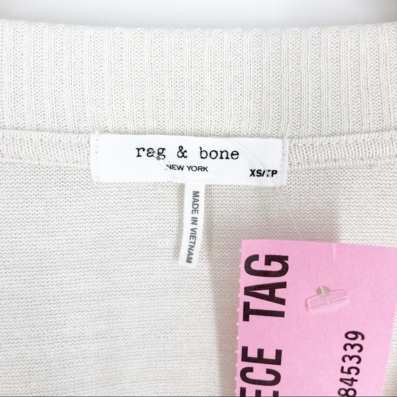 NWT Rag & Bone Lounge Pajama Set Nigthwear Knit Top Shorts Off White Beige XS - Picture 10 of 16